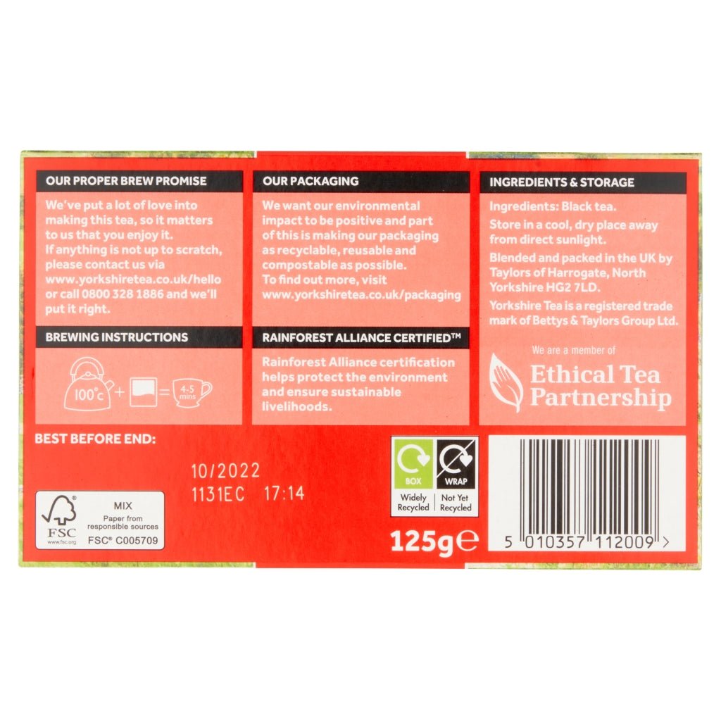 Yorkshire Tea Bags 40s - Intamarque - Wholesale 5010357112009