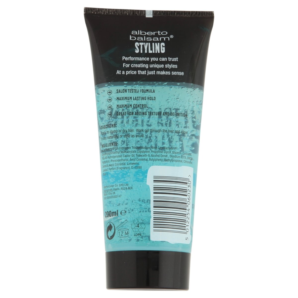 Alberto Balsam 200ml Styling Gel Ultra Strong - Intamarque 5012254060230