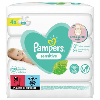 Pampers Baby Wipes Sensitive 4x52s - Intamarque - Wholesale 8001841062624