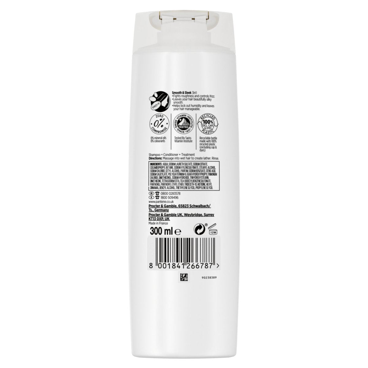 Pantene 3in1 Smooth & Sleek 300ml - Intamarque - Wholesale 8001841266787