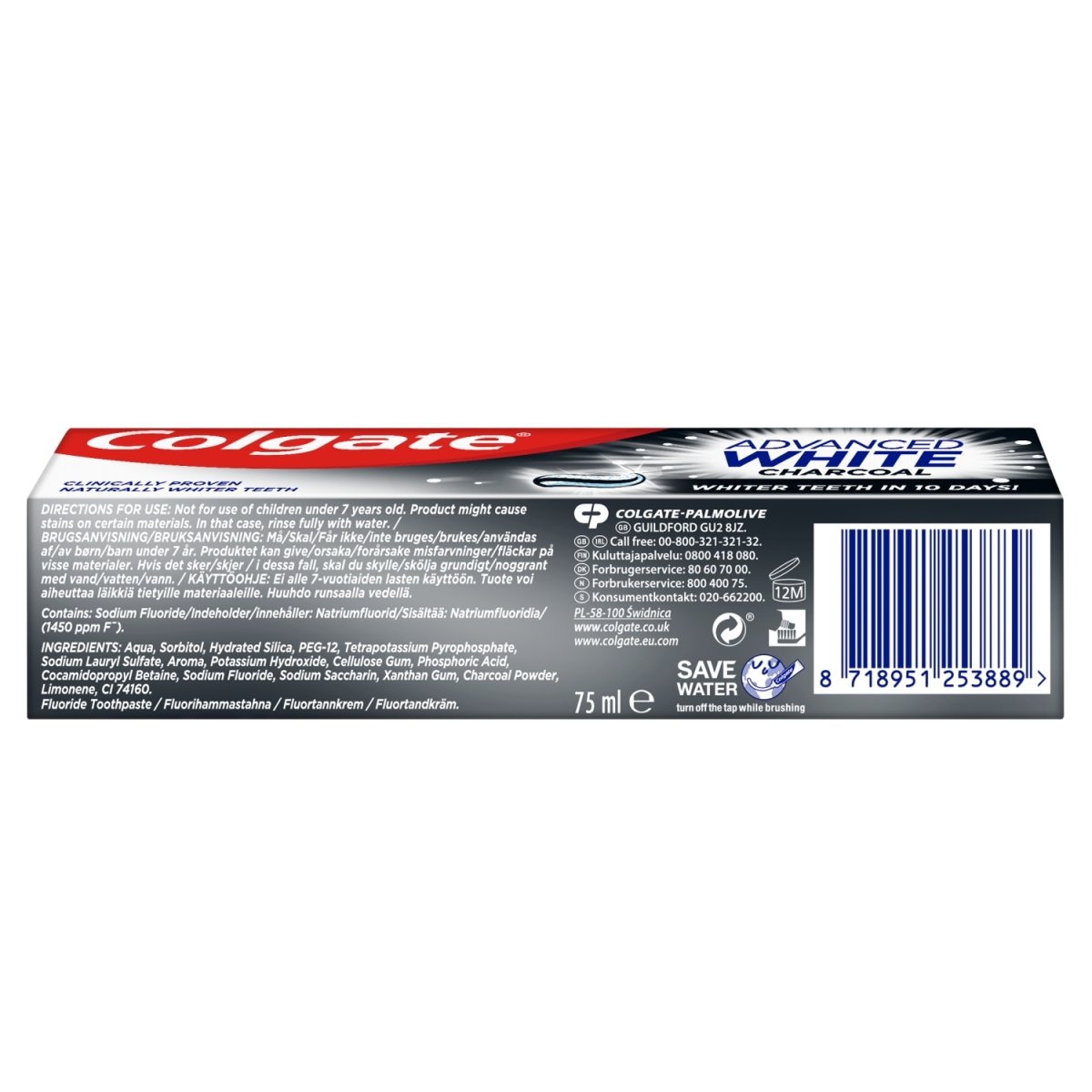 Colgate Toothpaste Advanced Whitening Charcoal - Intamarque 8718951253889