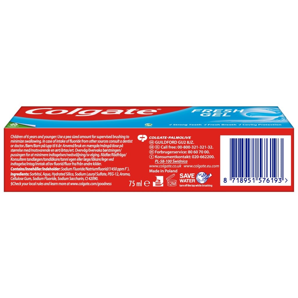 Colgate Toothpaste Fresh Minty Gel 75ml - Intamarque - Wholesale 8718951576193